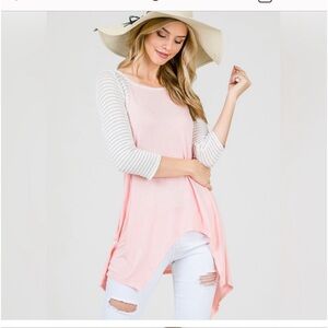 Contrast Three Quarter Sleeve Tunic